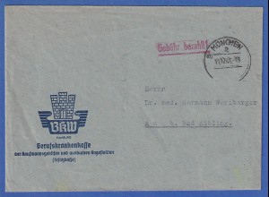 Gebühr bezahlt Brief aus MÜNCHEN gel. nach Au / Bad Aibling 11.12.45