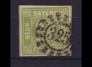 Bayern 9 Kreuzer grün Mi.-Nr. 5 mit OMR 325 München