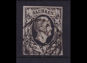 Sachsen Friedrich August II. 1/2 Ngr Mi.-Nr. 3 a mit Nr.-O 22 Reichenbach