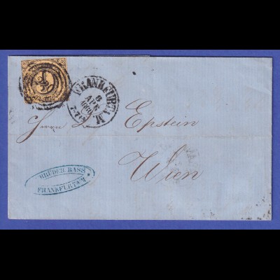 Thurn und Taxis 9 Kr Mi.-Nr. 10 auf Brief von Frankfurt/M. nach Wien 1860