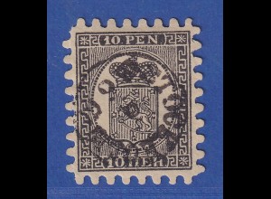 Finnland 1870 Wappen 10P Mi.-Nr. 7By zentr. gest. Luxusstück, gpr. PFENNINGER