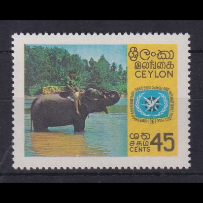 Sri Lanka Ceylon 1967 Junge auf Elefant Mi.-Nr. 363 ** 