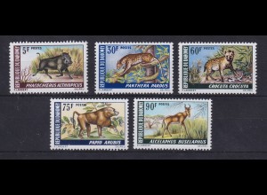 Dahomey 1968/69 afrikanische Tiere Mi.-Nr. 369-373 postfrisch ** 
