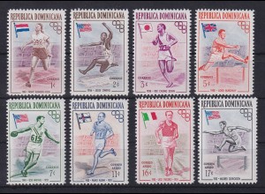 Dominikanische Republik 1957 Olympiasieger Satz Mi-Nr. 560-67 **