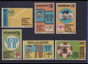 Ecuador 1978 Fussball-WM 1978 in Argentinien Mi.-Nr. 1782-1787 ** / MNH