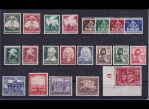 Deutsches Reich 1935-41 Lot 21 verschiedene Sondermarken postfrisch **