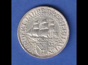Deutsches Reich Silbermünze Bremerhaven 3 Reichsmark 1927 A vz