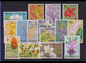Barbados 1974 Orchideen Mi.-Nr. 365-380 (ohne Nr. 369) postfrisch **