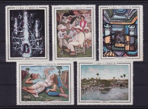 Kuba 1967 Gemälde aus dem Nationalmuseum Mi.-Nr. 1272-1276 postfrisch **