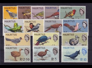 Mauritius 1965 Einheimische Vögel Mi.-Nr. 268-282 kpl. postfrisch **