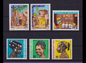 Obervolta Burkina Faso 1972 Häuser / Haartrachten Mi.-Nr. 371-373, 374-376 **
