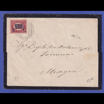 Italien 1880 Mi.-Nr. 35 als EF auf Trauer-Brief nach Mesagne