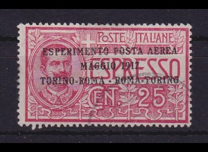 Italien 1917 Flugpostmarke mit Aufdruck Mi.-Nr. 126 gestempelt