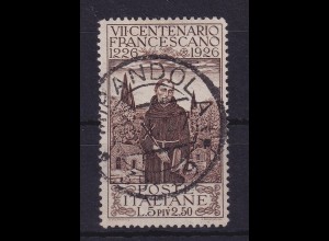 Italien 1926 Franz von Assisi Einzelwert 5 L + 2.50 L Mi.-Nr. 239 gestempelt