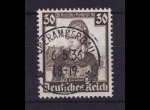Dt. Reich 1936 Nothilfe Volkstrachen Mi.-Nr. 596 m. Einkreis-Voll-O OBERAMMERGAU