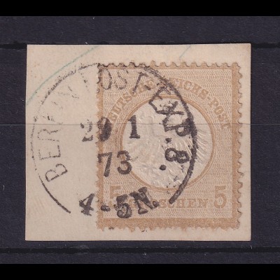 Deutsches Reich kl. Brustschild 5 Groschen Mi.-Nr. 6 A O BERLIN auf Briefstück