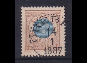 Schweden 1878 Freimarke 1 Krone Mi -Nr. 27 schön gestempelt ÖREBRO 1887