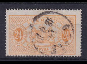 Schweden 1874 Dienstmarke 24 Öre orange Mi.-Nr. 8Aa gestempelt GEFLE