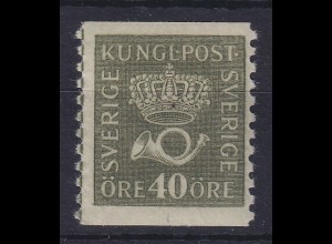 Schweden 1920 Freim. Krone und Posthorn 40 Öre Mi.-Nr. 132AWa I ungebraucht *