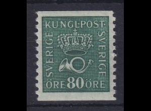 Schweden 1920 Freim. Krone und Posthorn 80 Öre Mi.-Nr. 134A X ungebraucht *