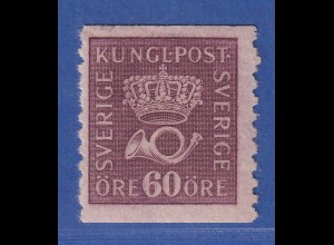 Schweden 1920 Freim. Krone und Posthorn 60 Öre Mi.-Nr. 133A Y ungebraucht *