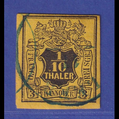 Hannover 1851 Wertziffer 1/10 Taler Mi.-Nr. 5 gestempelt gepr. W.ENGEL