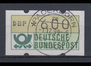 Deutschland ATM Postemblem NAGLER ATM 600 Pfg gestempelt mit Zählnummer 1135