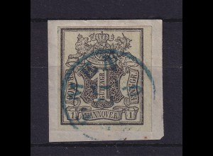 Hannover 1851 Wertziffer 1 Gutegroschen Mi.-Nr. 2 a O BREMEN auf Briefstück