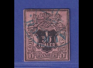 Hannover 1855 Wertziffer 1/30 Taler Mi.-Nr. 3 b O AURICH gepr. PFENNINGER