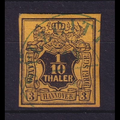 Hannover 1851 Wertziffer 1/10 Taler Mi.-Nr. 5 O SALZGITTER