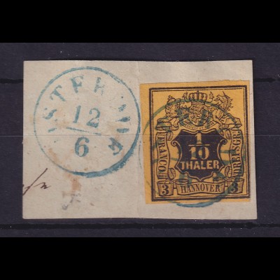 Hannover 1851 Wertziffer 1/10 Taler Mi.-Nr. 5 O OSTERHOF auf Briefstück