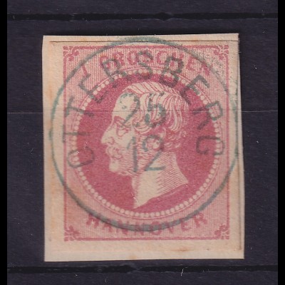 Hannover 1859 Georg V. 1 Groschen Mi.-Nr. 14 a O OTTERSBERG auf Briefstück