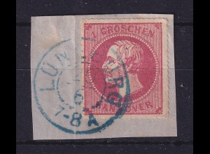 Hannover 1864 Georg V. 1 Groschen Mi.-Nr. 23 y O LÜNEBURG auf Briefstück