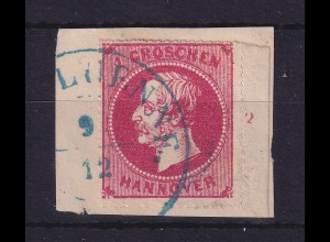 Hannover 1864 Georg V. 1 Gr. Mi.-Nr. 23 y mit Randziffer 2 O auf Briefstück