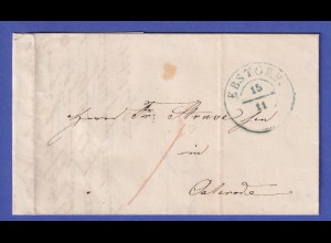Hannover Brief mit Zweikreisstempel EBSTORF 1853