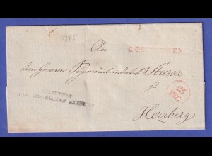 Hannover Vorphila-Brief mit rotem Einzeiler GOETTINGEN 1815 (?)