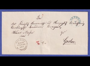 Hannover Vorphila-Brief mit blauem Einkreisstempel HILDESHEIM nach 1838