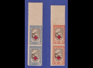 Estland 1922 Rotes Kreuz Mi.-Nr. 29-30 A Uw Oberrandpaare postfrisch **