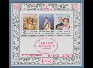 Bangladesh 1977 Thronjubiläum Queen Elizabeth II. Mi.-Nr. Block 3 **