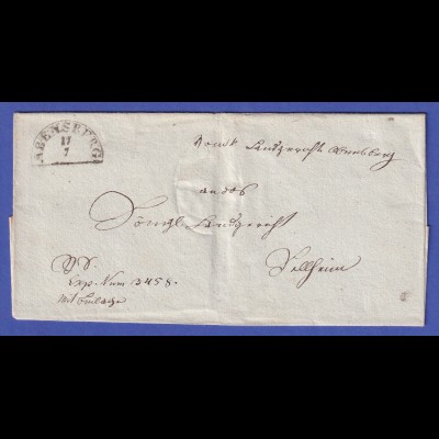 Bayern Vorphila-Brief mit Halbkreisstempel ABENSBERG 1837