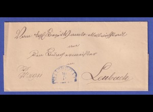 Bayern Vorphila-Brief mit Halbkreisstempel MELLRICHSTADT in blau nach 1845