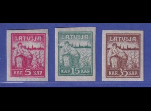 Latvija / Lettland 1919 Befreiung von Riga Mi.-Nr. 25-27 y C ** / MNH