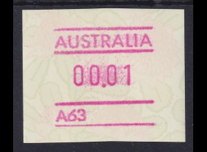 Australien Frama-ATM Waratah-Blume mit Automatennummer A63 **
