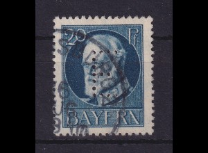 Bayern 1914/15 Dienstmarke mit eingelochtem E 20Pfg Mi-Nr. 15 gestempelt