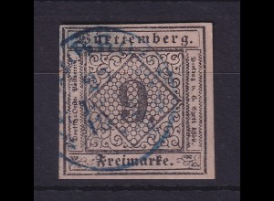 Württemberg Ziffern 9 Kreuzer Mi-Nr. 4 gestempelt