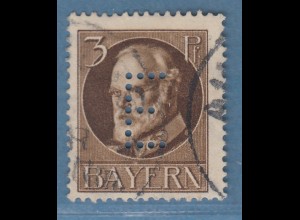 Bayern Ludwig Dienstmarke 3Pfg Mi.-Nr.12 gestempelt, gepr. Bauer BPP 