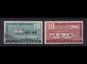 Französische Zone Württemberg Briefmarkenjubiläum Mi.-Nr. 49-50 gestempelt