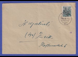 SBZ 1948 Bezirkshandstempel 20 Zeitz 1 , 16 Pfg. als EF auf Brief