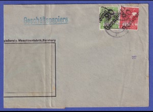 SBZ 1948 Bezirkshandstempel 20 Bernburg 10 Pfg. und 8 Pfg. als MiF auf Brief