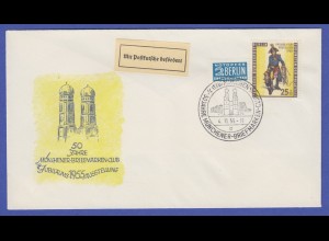 Berlin Mi.-Nr. 131 auf Scmuckbrief Münchner Briefmarken Club Sonder-O 4.11.55